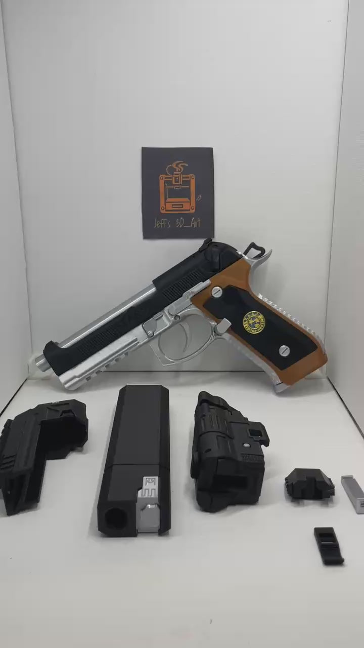 Resident Evil – Beretta 92F Samurai Edge / Wesker Moving Slide 1:1 Prop Cosplay