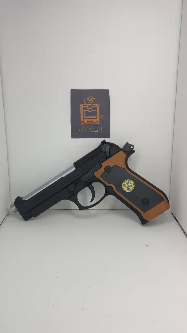 Beretta 92F Samurai Edge Resident Evil handgun 1:1 Prop Only BLACK