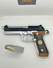 Beretta 92F Samurai Edge Resident Evil Moving Slide & Trigger 1:1 Prop + Stand Silver