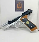 Beretta 92F Samurai Edge Resident Evil Moving Slide & Trigger 1:1 Prop + Stand Silver