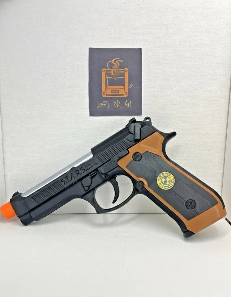 Beretta 92F Samurai Edge Resident Evil handgun 1:1 Prop + Stand